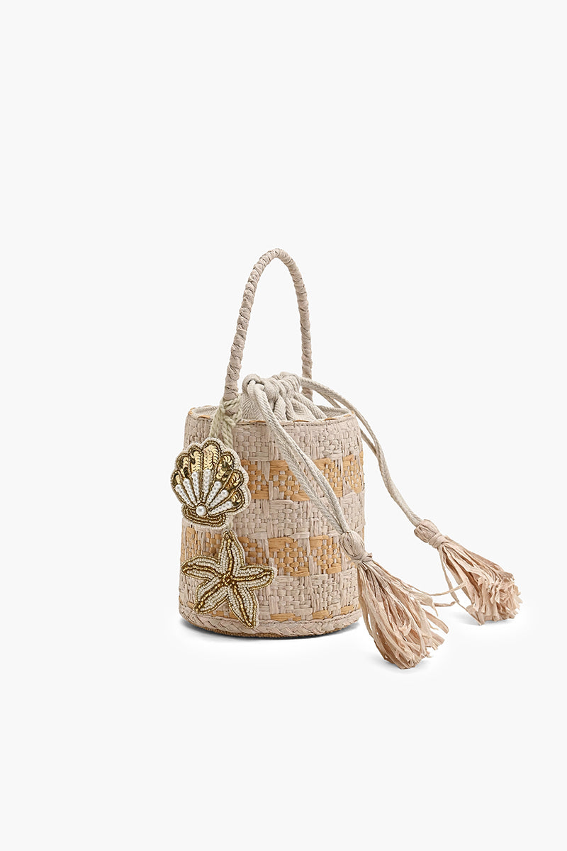 The Shoreline Shell Raffia Bucket Bag
