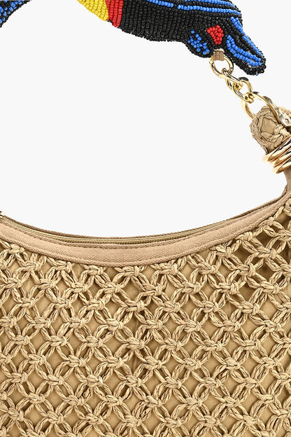 Bird of Paradise Braided Hobo Bag