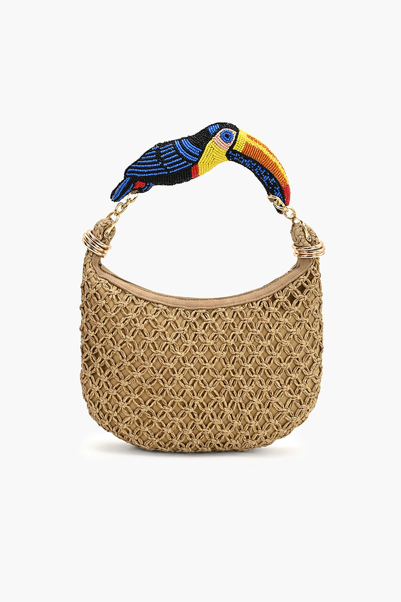Bird of Paradise Braided Hobo Bag