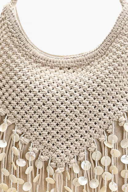 Shoreline Soiree Fringe Hobo Bag