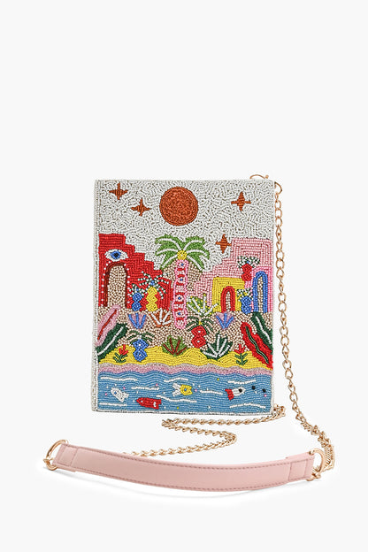 Mediterranean Tonal Pink Book Clutch