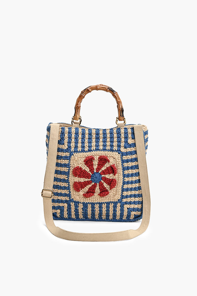 Bahama Blue Bamboo Box Tote