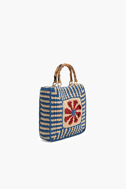 Bahama Blue Bamboo Box Tote