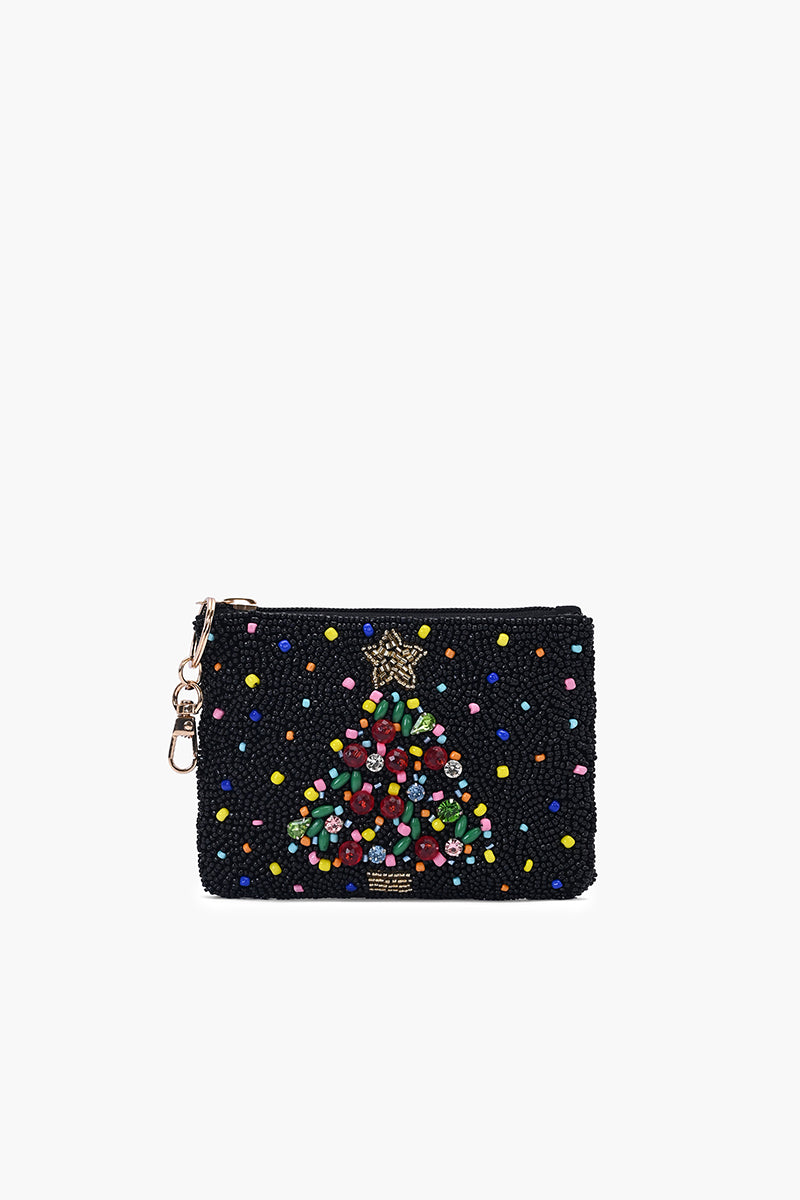 Jeweled Holiday Tree Coin Pouch