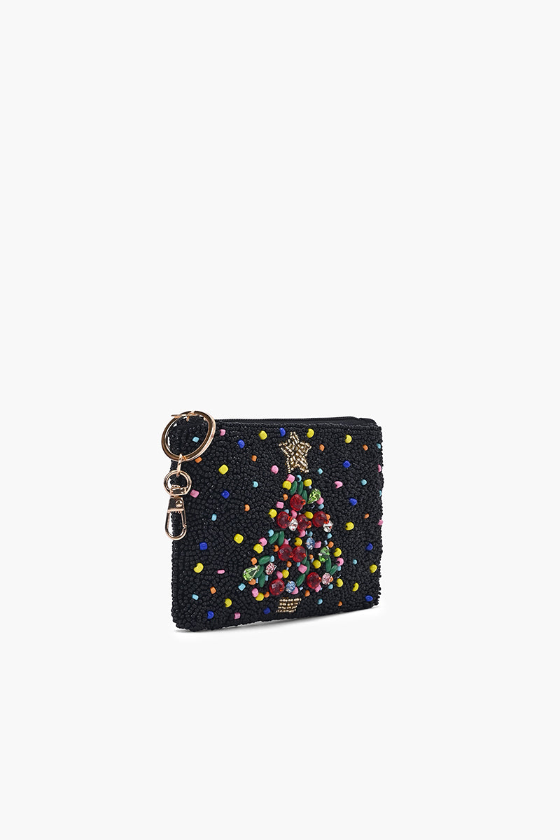 Jeweled Holiday Tree Coin Pouch
