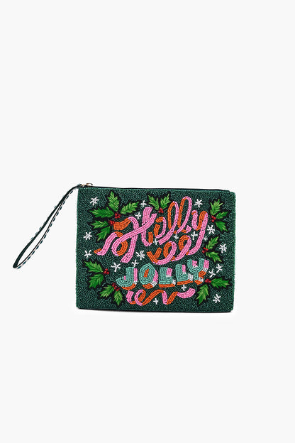 The Holly Jolly Beaded Wristlet