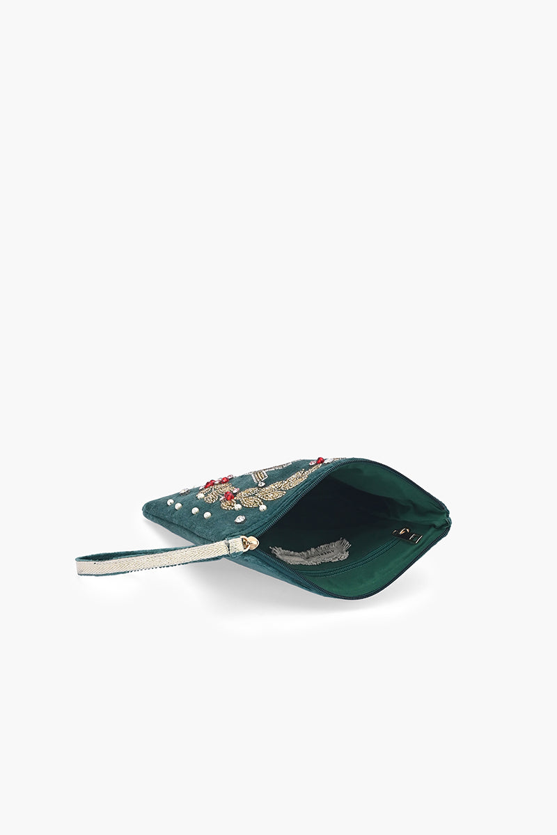 Emerald Joy Festive Wristlet