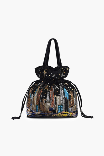 Manhattan Starry Night Drawstring Bag-Discarded 2026