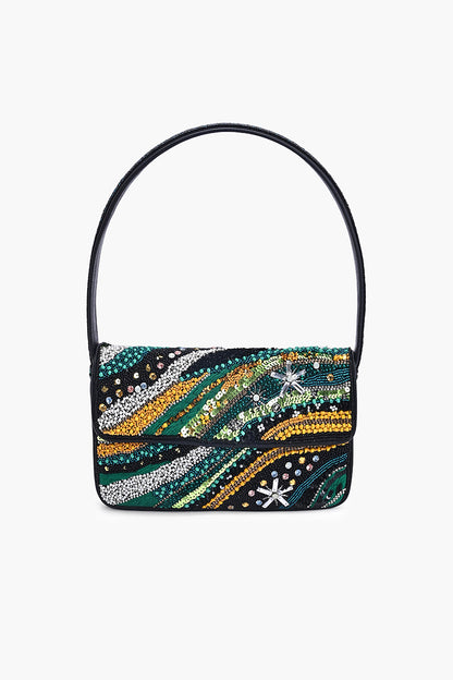 Midnight Aurora Beaded Shoulder Bag