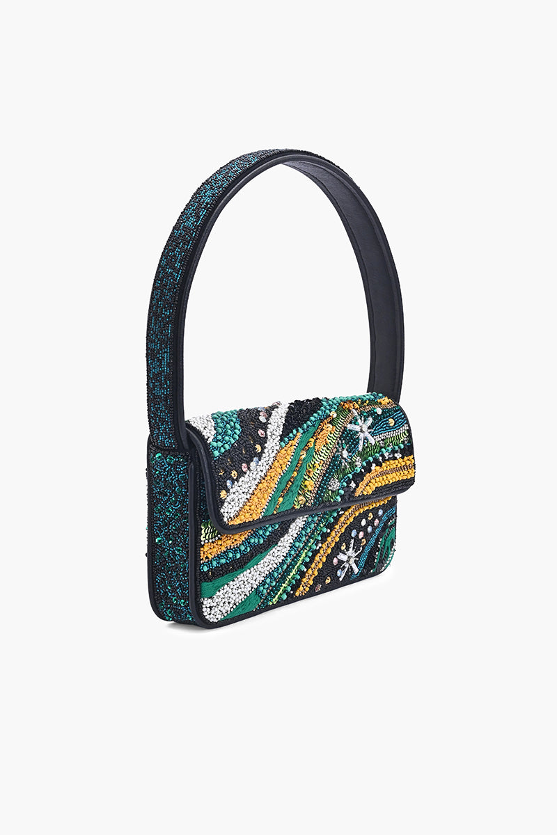 Midnight Aurora Beaded Shoulder Bag