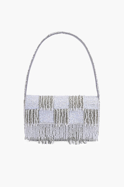 Ivory Fringe Beaded Shoulder Bag
