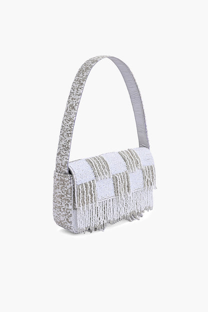 Ivory Fringe Beaded Shoulder Bag