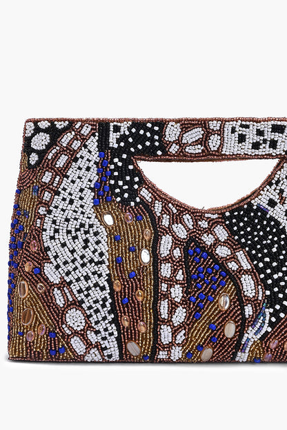 Untamed Elegance Beaded Clutch Bag