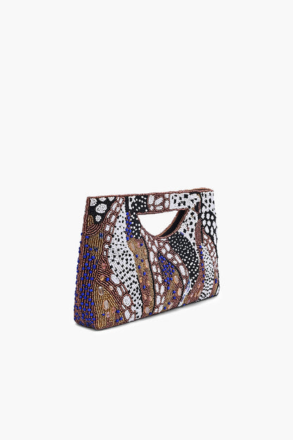 Untamed Elegance Beaded Clutch Bag