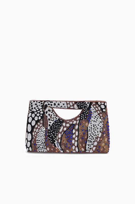 Untamed Elegance Beaded Clutch Bag
