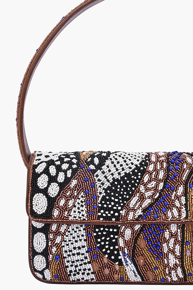 Untamed Elegance Beaded Shoulder Bag