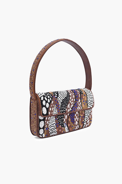 Untamed Elegance Beaded Shoulder Bag