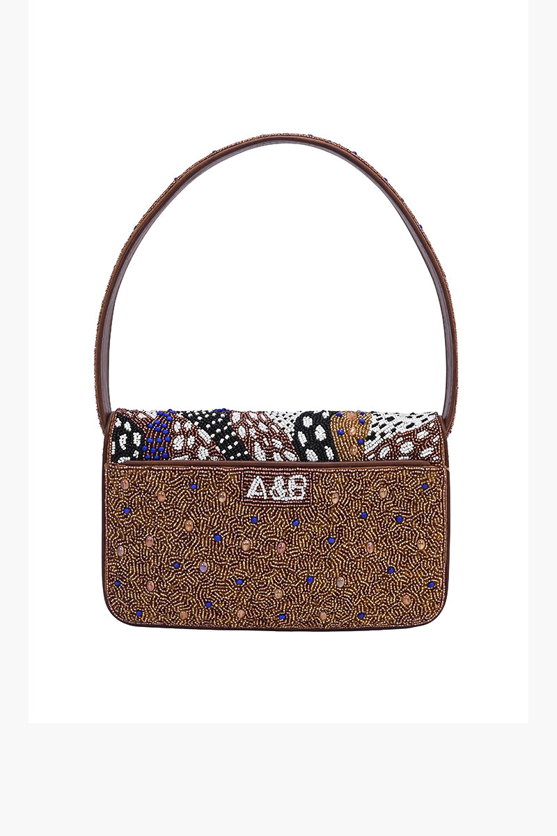 Untamed Elegance Beaded Shoulder Bag