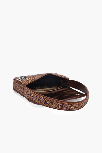 Untamed Elegance Beaded Shoulder Bag