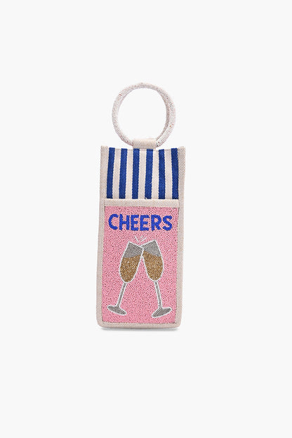 Cocktail Cheers Beaded Bottle Tote