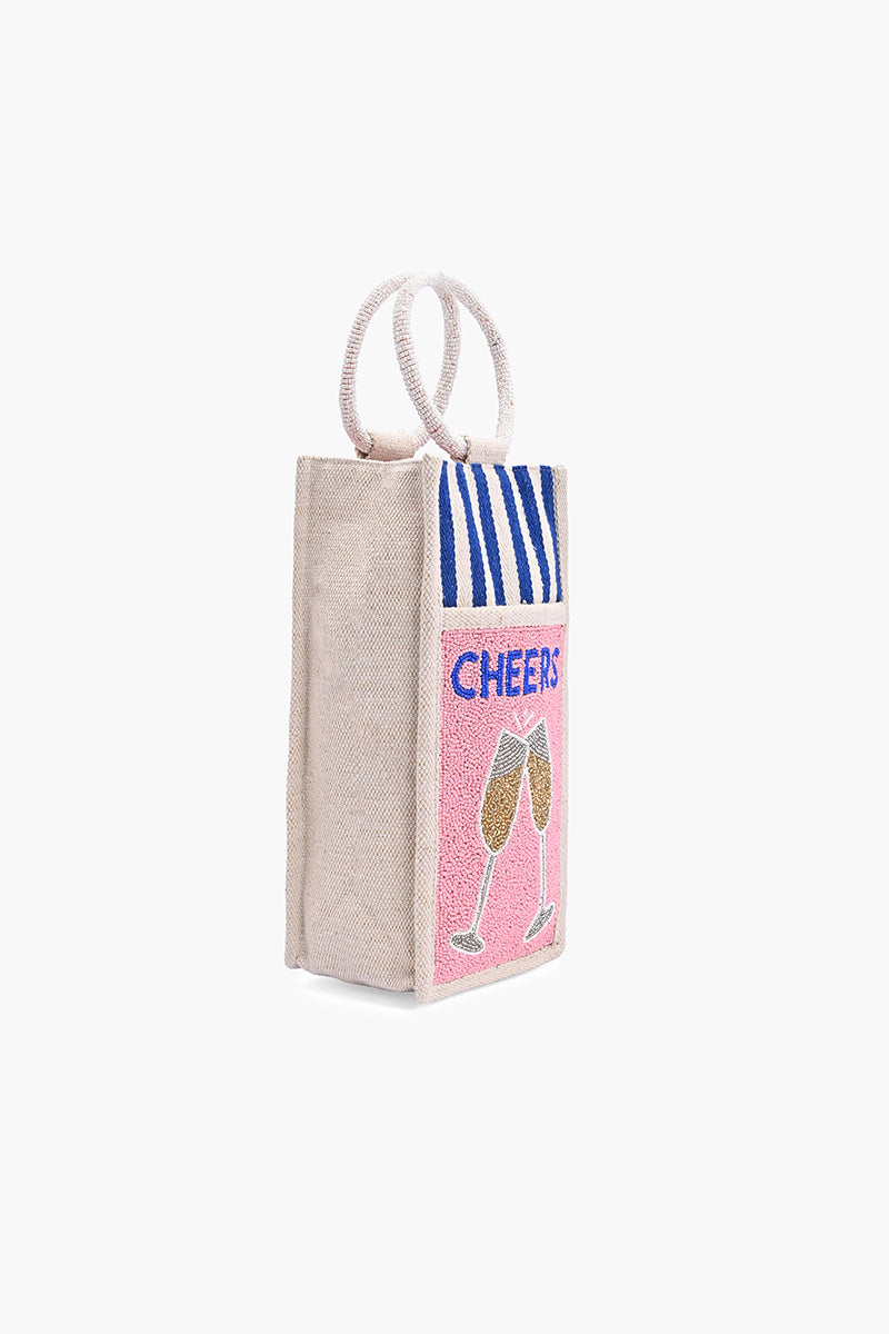 Cocktail Cheers Beaded Bottle Tote