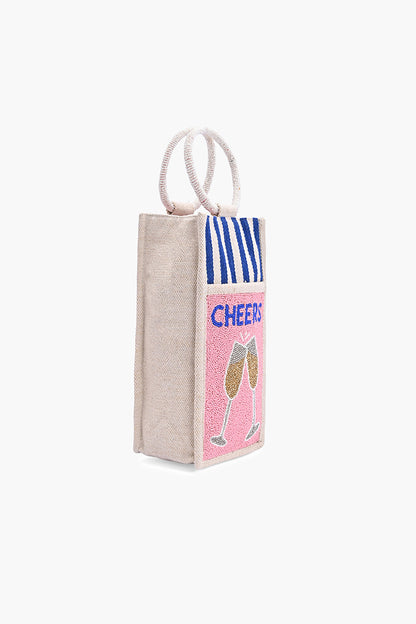 Cocktail Cheers Beaded Bottle Tote