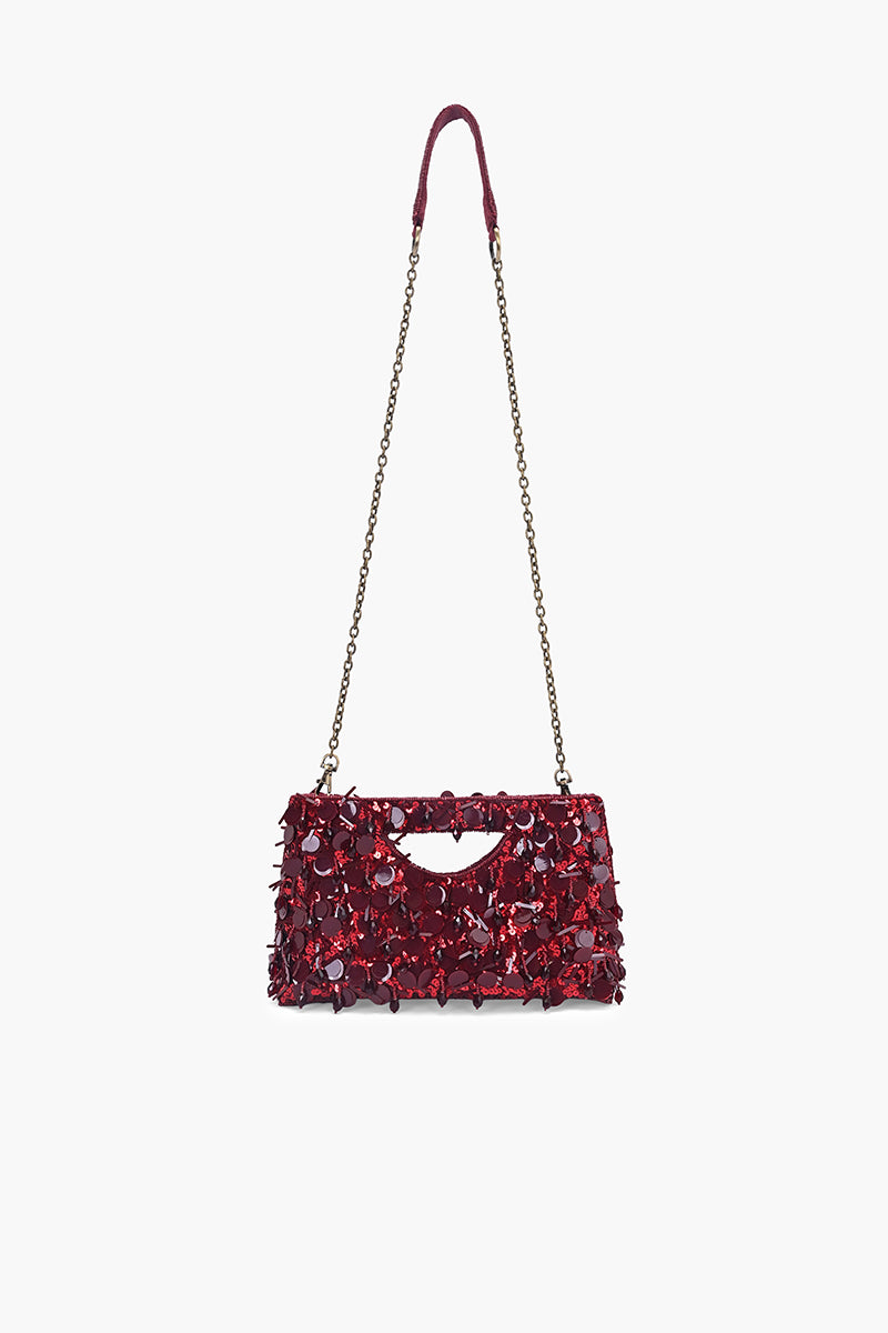 Ruby Radiance Embellished Clutch