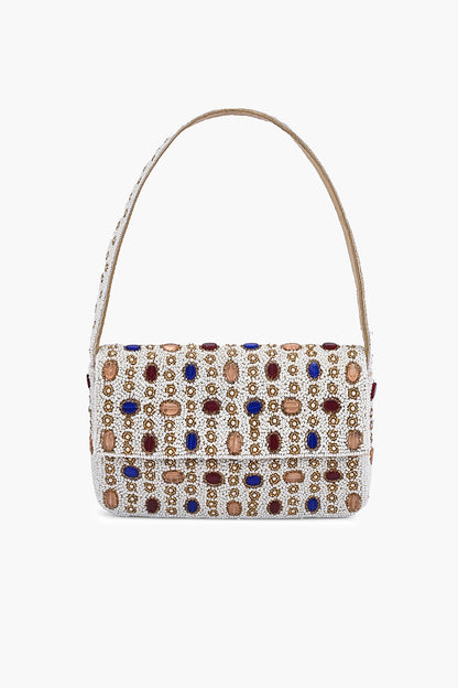 Ivory Jewel Beaded Shoulder Bag