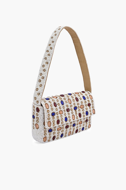 Ivory Jewel Beaded Shoulder Bag