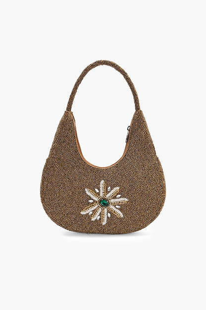 Heritage Bloom Beaded Hobo Bag