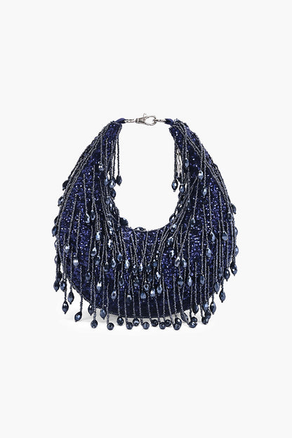 Crystal Veil Crescent Hobo Bag