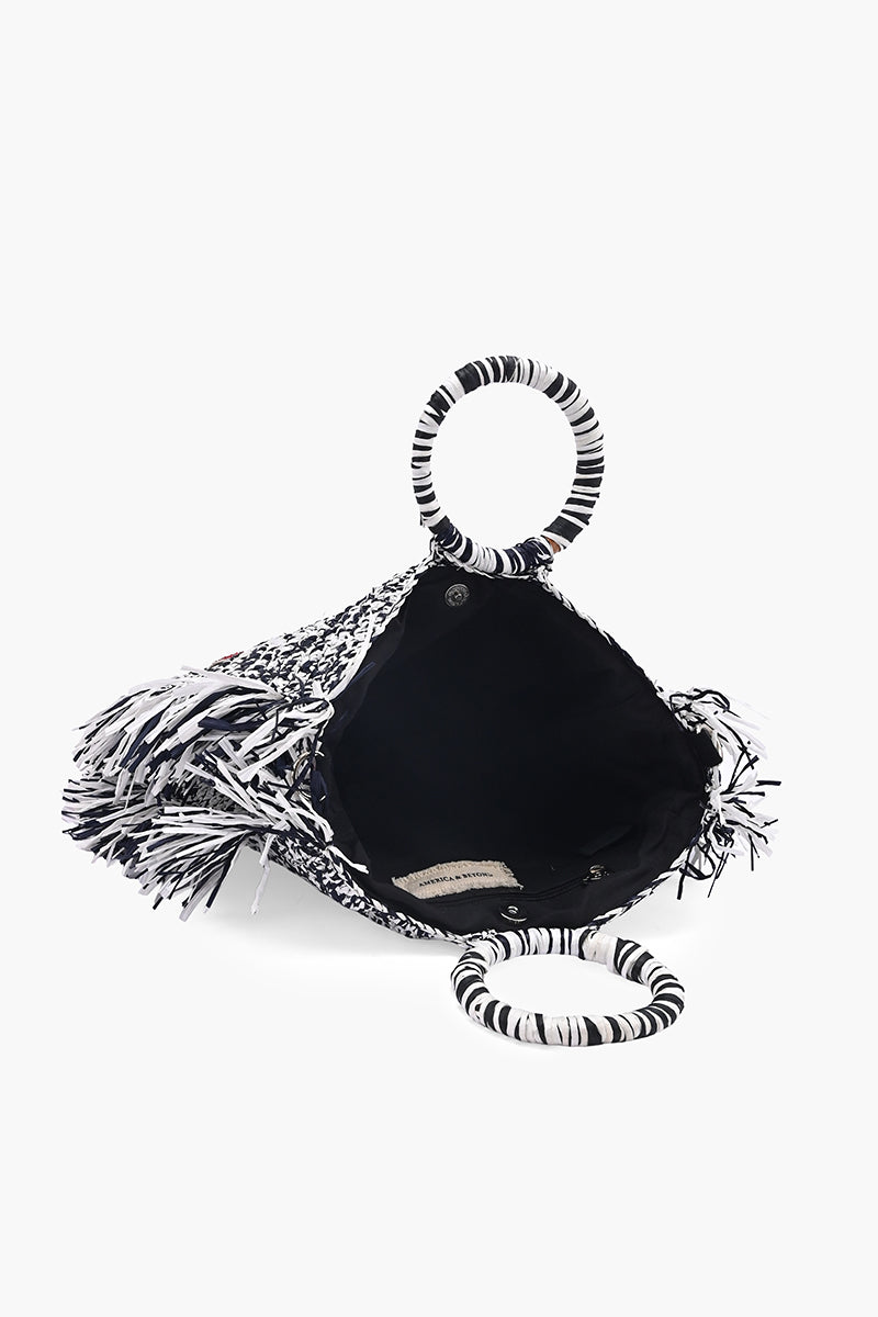 Lobster Bay Fringe Raffia Tote