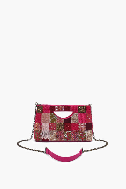Fuchsia Mosaic Beaded Clutch Bag
