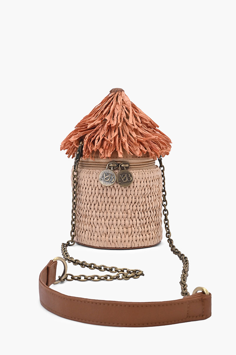 Palm Roof Hut Raffia Crossbody