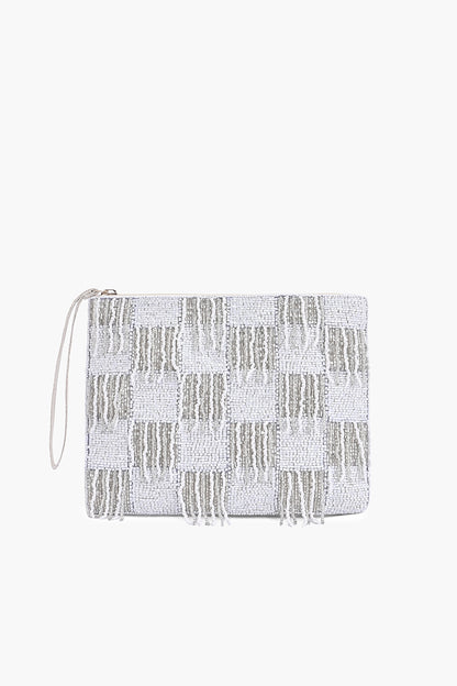 Ivory Fringe Wristlet Clutch