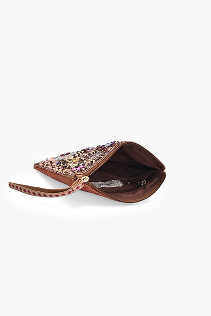 Champagne Blossom Wristlet Clutch
