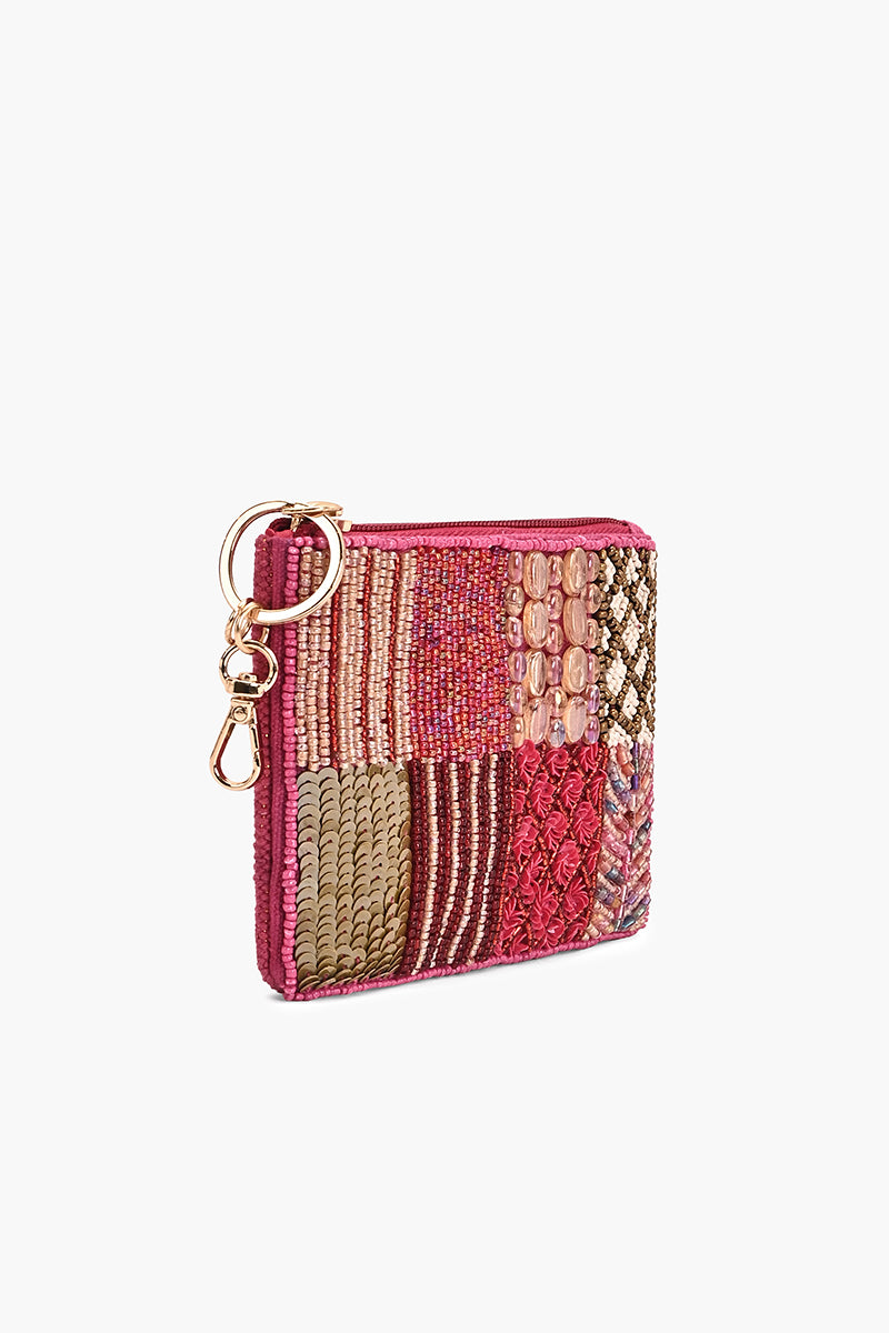 Fuschia Mosaic Coin Pouch