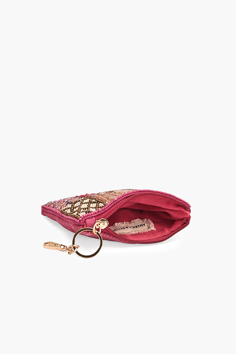 Fuschia Mosaic Coin Pouch