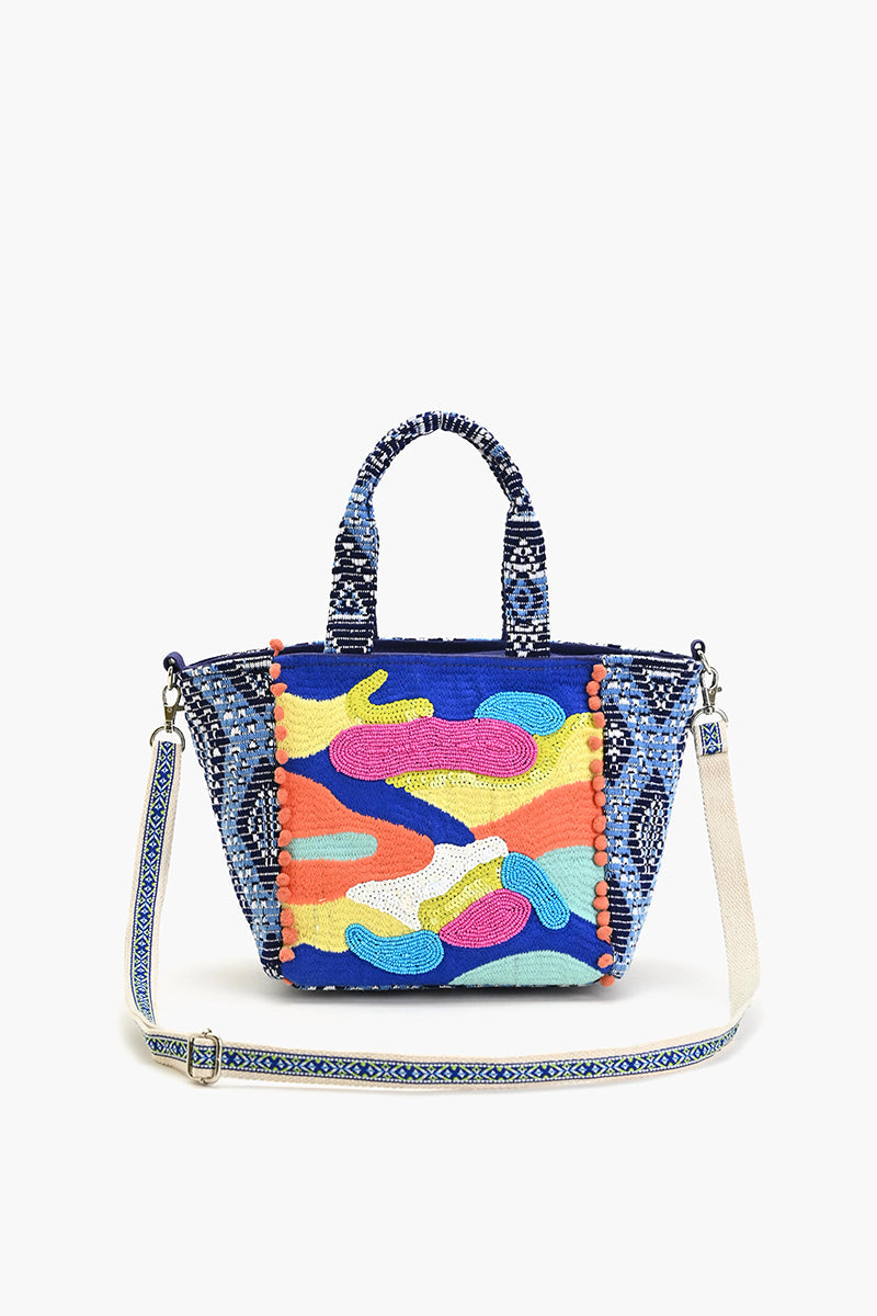 Embellished Tote Mini with Adjustable Strap Cool Wave