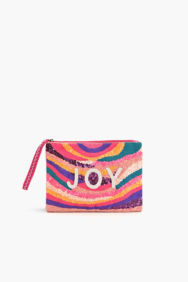 Joy Embellished Wristlet Clutch