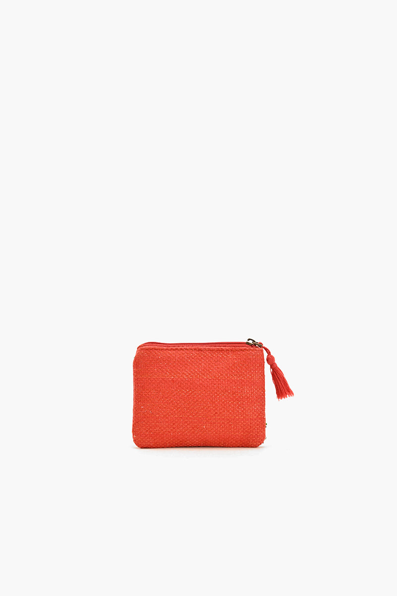 A Initial Embellished Pouch with Coin Bag