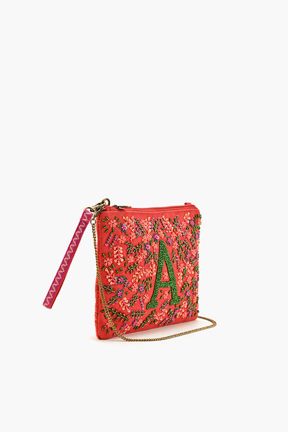 A Initial Embellished Pouch with Coin Bag