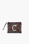 K Initial Embellished Pouch with Coin Bag