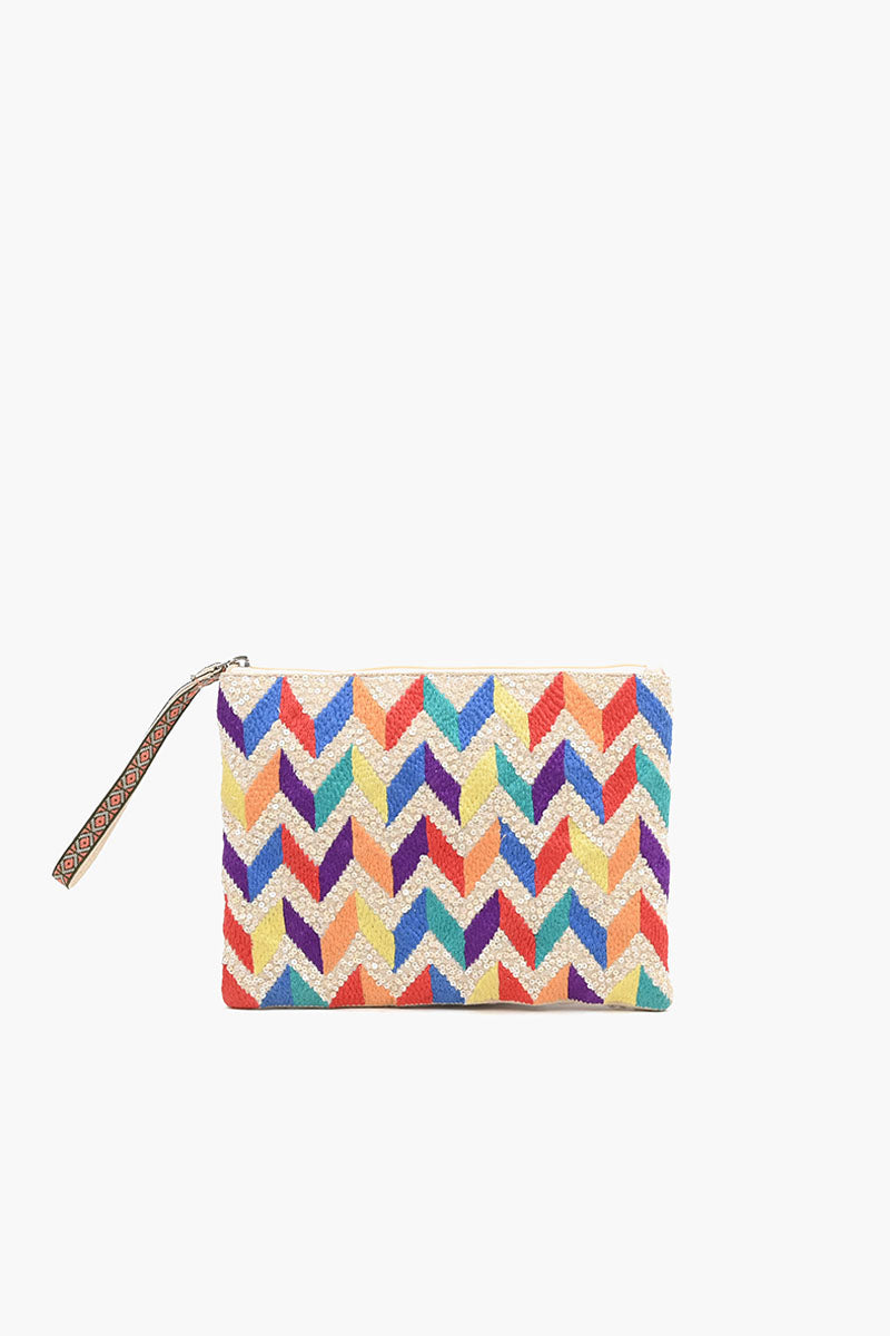 Medium Tote with Bag Strap & Pouch Aztec Chevron