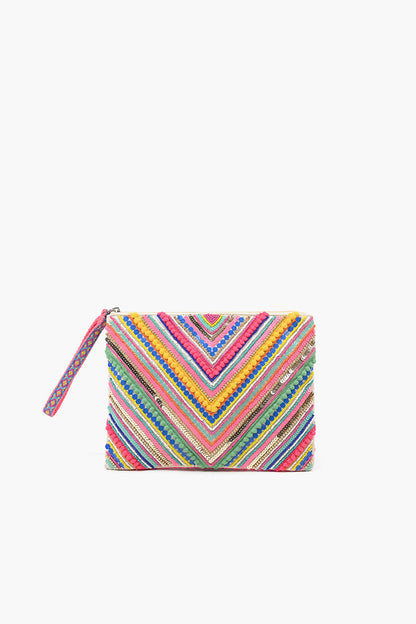 Embellished Tote, Crossbody and LG Pouch Bundle-Rad Rainbow