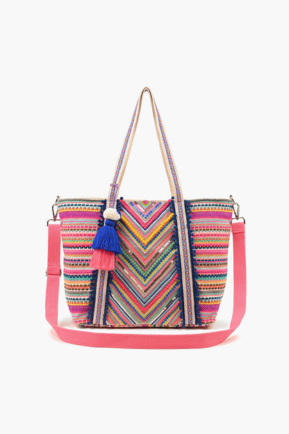 Embellished Tote, Crossbody and LG Pouch Bundle-Rad Rainbow