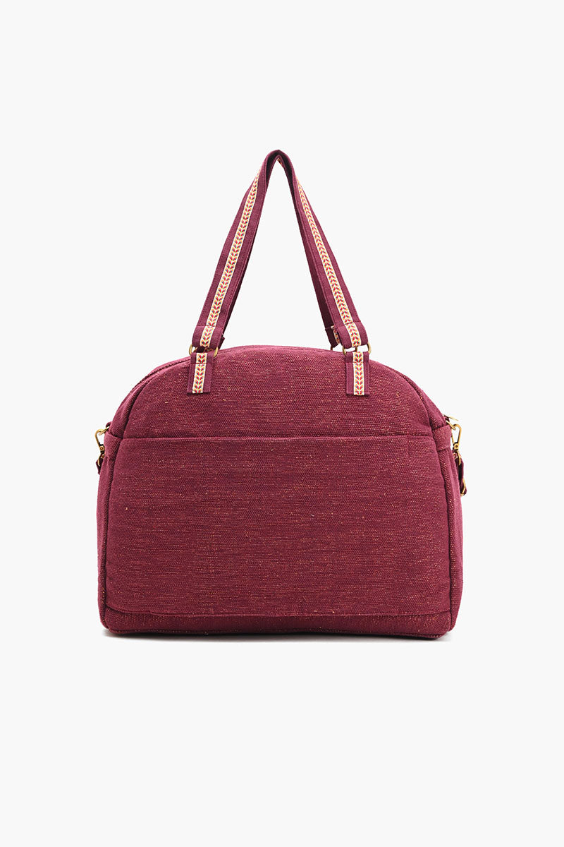 Glamorous Embellished Traveler with Crossbody-Geo Maroon