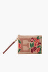 V Personalized Initial Embellished Wristlet Pouch