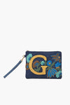 N Personalized Initial Embellished Wristlet Pouch