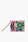 S Personalized Initial Embellished Wristlet Pouch